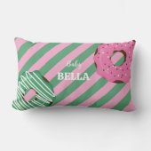 Coussin Rectangle Cute Pink & Green Donut Baby Throw Pillow (Recto)