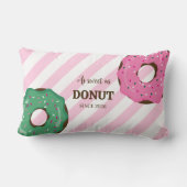 Coussin Rectangle Cute Pink & Green Donut Baby Throw Pillow (Verso)