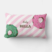 Coussin Rectangle Cute Pink & Green Donut Baby Throw Pillow (Recto)