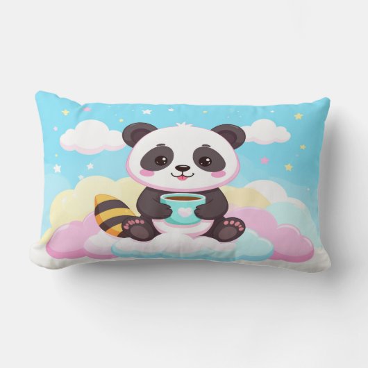 Coussin Rectangle Cute Red Panda Coffee Mug & Pillow - Happy Kawaii  (Recto)