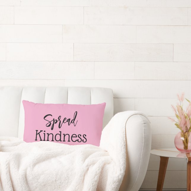 Coussin Rectangle Cute Spread Kindness Baby Pink Throw Pillow (Canapé)