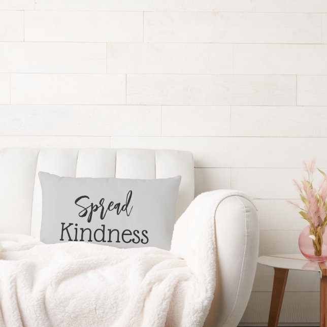 Coussin Rectangle Cute Spread Kindness Grey Throw Pillow (Canapé)