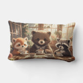 Coussin Rectangle Cute Woodland Animals Tea Party Custom Nursery Kid (Verso)