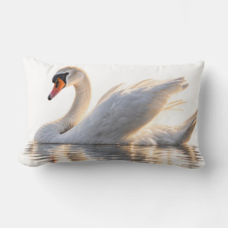Coussin Rectangle Cygne doré sur l'eau