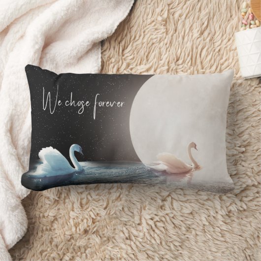 Coussin Rectangle Cygnes blancs et lune (Couverture)
