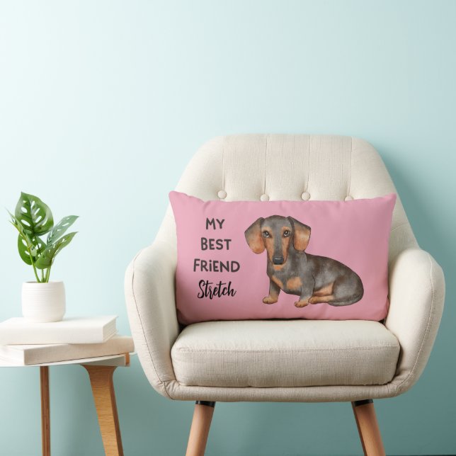 Coussin Rectangle Dachshund Mon meilleur ami Personnalisé Nom de l'a (Chaise)