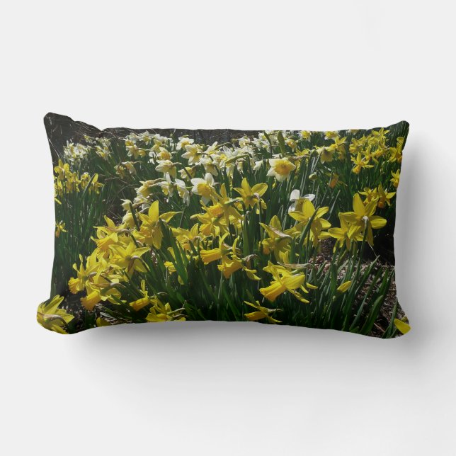 Coussin Rectangle Daffodiles jaunes et blancs Fleurs de printemps (Recto)
