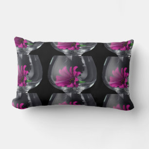 Coussin Rectangle Daisy Rose De Près Dans Un Verre À Vin