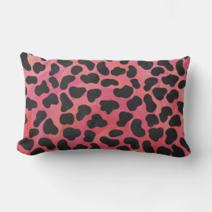 Coussin Rectangle Dalmatien Imprimé Noir et Rouge