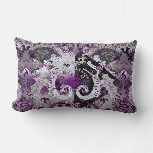 Coussin Rectangle Damas de dragon désisexuel - Couleurs de drapeau d