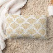 Coussin Rectangle Damas floral en jaune or et blanc (Couverture)