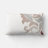 Coussin Rectangle Damas floral taupe Rose monogramme (Verso)