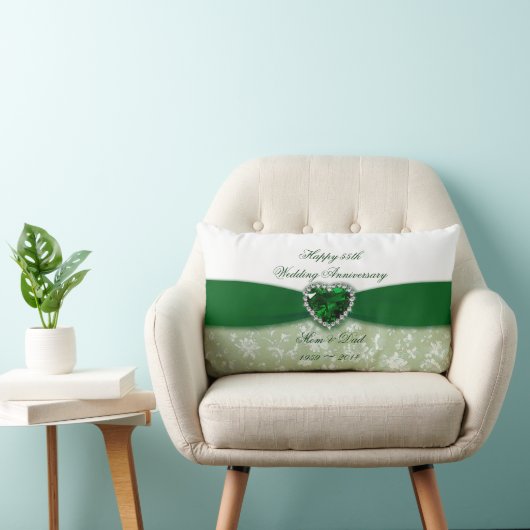 Coussin Rectangle Damask 55e anniversaire du Mariage (Chaise)