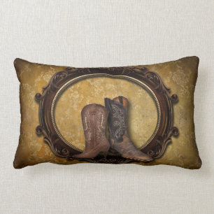 Coussin Rectangle damassé rustique Western Cowboy mariage