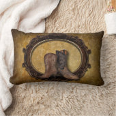 Coussin Rectangle damassé rustique Western Cowboy mariage (Couverture)