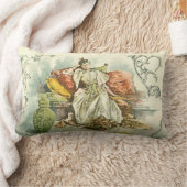Coussin Rectangle Dame victorienne avec le livre, d'une magazine (Couverture)