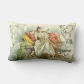 Coussin Rectangle Dame victorienne avec le livre, d'une magazine (Verso)