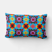 Coussin Rectangle Dames colorées et fleurs (Verso)