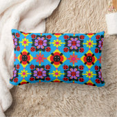 Coussin Rectangle Dames colorées et fleurs (Couverture)