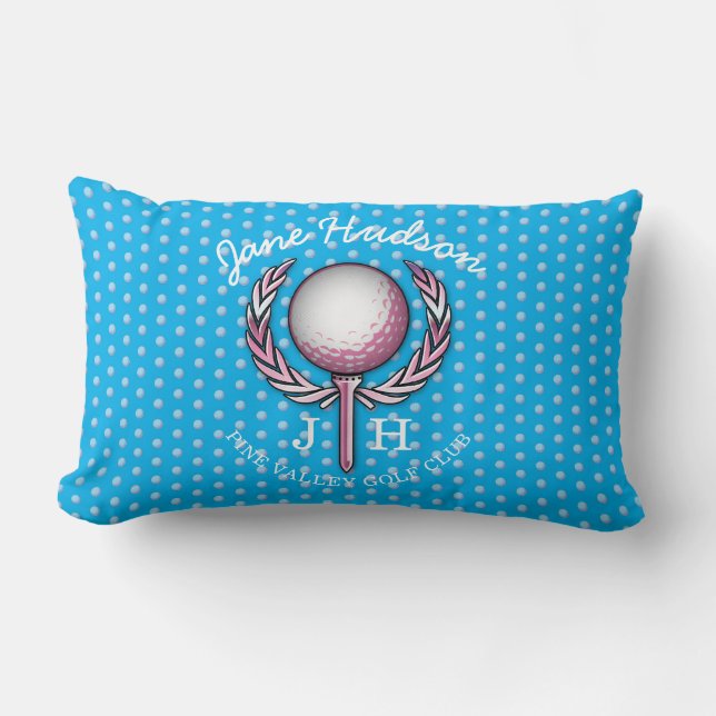 Coussin Rectangle Dames Elegant Golf Monogramme Design (Recto)