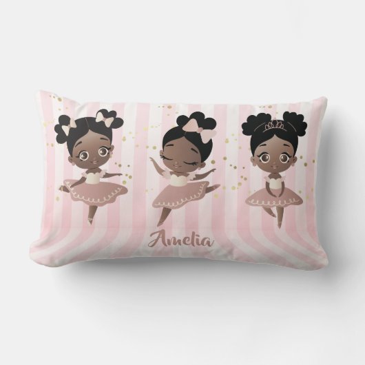Coussin Rectangle Danse de ballet de filles afro-américaines, Baller (Recto)