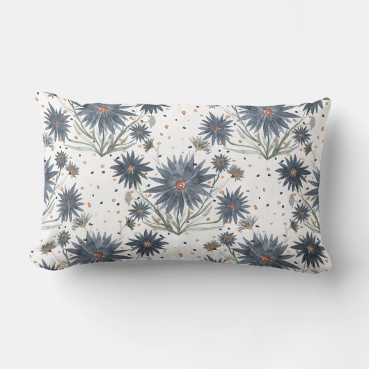Coussin Rectangle Dark Blue Daisies (Recto)
