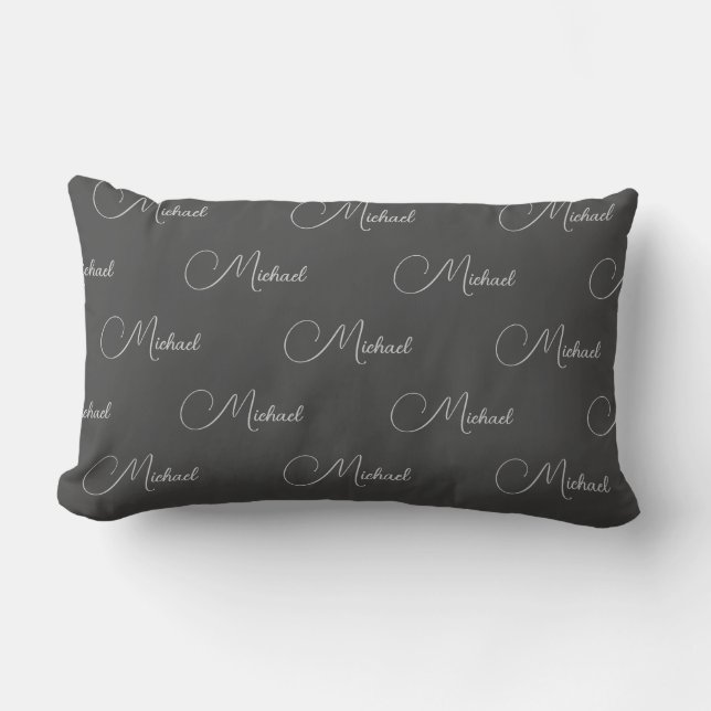 Coussin Rectangle Dark Grey Remplacez votre nom Modèle Typographie (Recto)