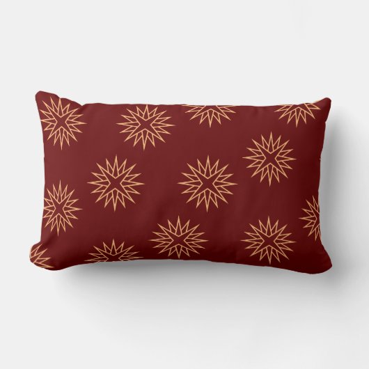 Coussin Rectangle Dark Red et Gold Star (Recto)