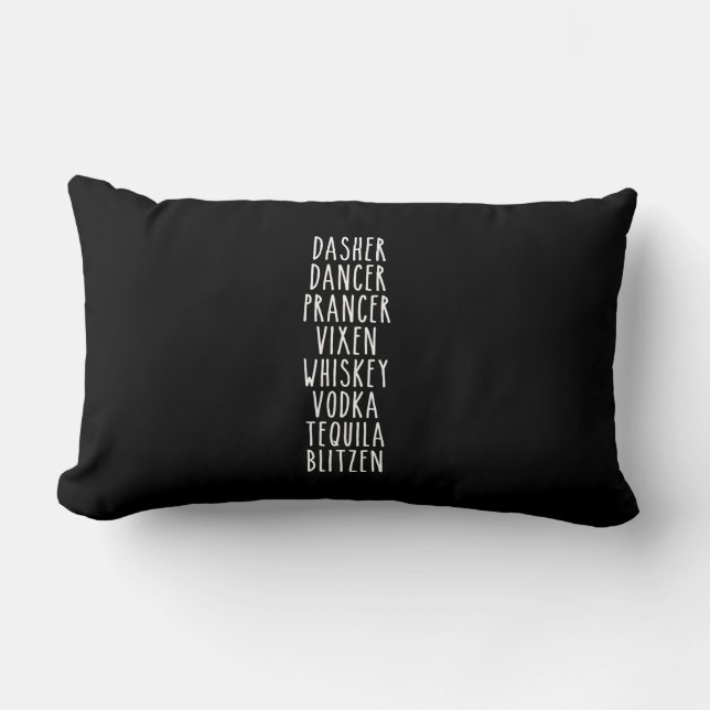 Coussin Rectangle Dasher Dancer Prancer Vixen Whiskey Vodka (Recto)