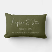 Coussin Rectangle Date de mariage personnalisée avec coordonnées ver (Recto)