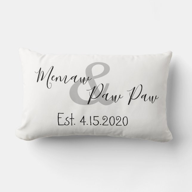 Coussin Rectangle Date d'établissement de la paw et de la paw (Recto)