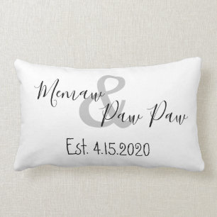Coussin Rectangle Date d'établissement de la paw et de la paw
