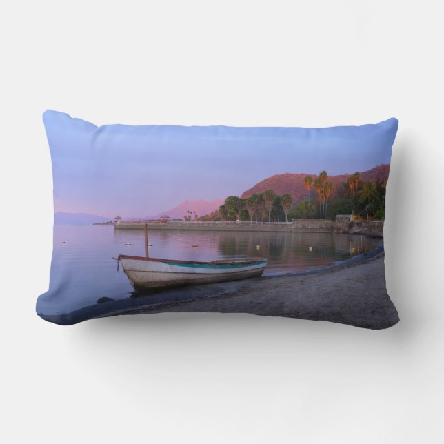 Coussin Rectangle Daybreak sur les rives du lac Chapala (Recto)