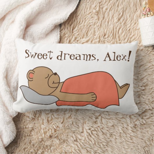 Coussin Rectangle De beaux rêves en peluche de conception d'ours. (Couverture)