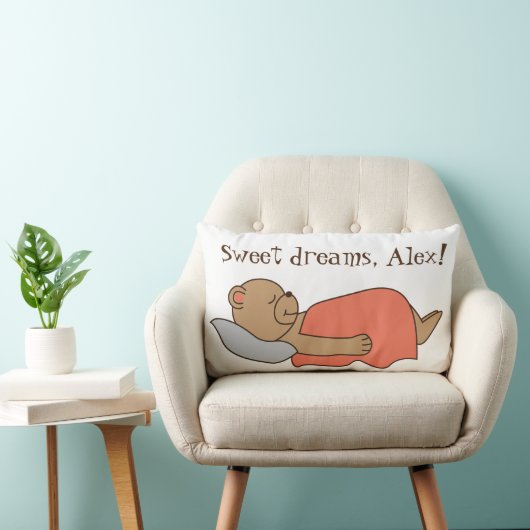 Coussin Rectangle De beaux rêves en peluche de conception d'ours. (Chaise)