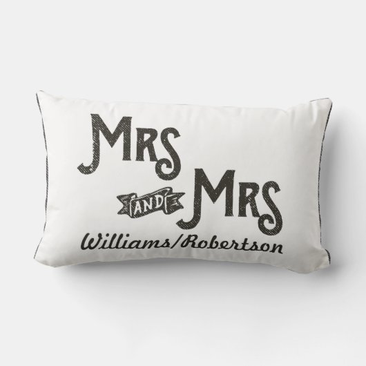 Coussin Rectangle De blanc coeur lesbien pour toujours toujours (Verso)