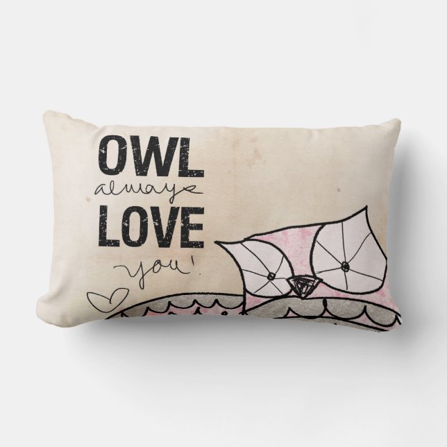 Coussin Rectangle De hibou amour toujours vous par VOL25 (Recto)