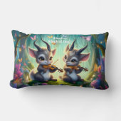 Coussin Rectangle De mignons saolas jouent aux violons dans une forê (Recto)