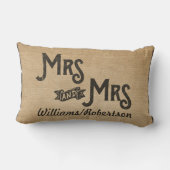 Coussin Rectangle De toile de jute coeur lesbien pour toujours (Verso)