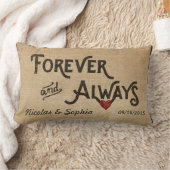 Coussin Rectangle De toile de jute mariage personnalisé par coeur (Couverture)