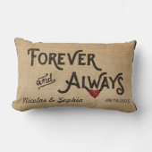 Coussin Rectangle De toile de jute mariage personnalisé par coeur (Recto)