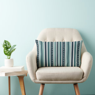 Coussin Rectangle Décoquis avec bandes en bleu et vert