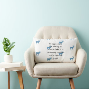 Coussin Rectangle Décor de maison d'hiver d'Aristote avec citation