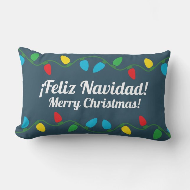Coussin Rectangle Décor de Noël espagnol (Recto)