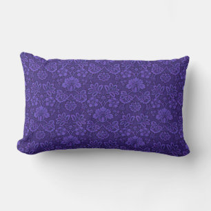 Coussin Rectangle Décor floral violet