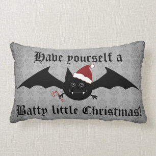 Coussin Rectangle Décor gothique de chauve-souris de Noël
