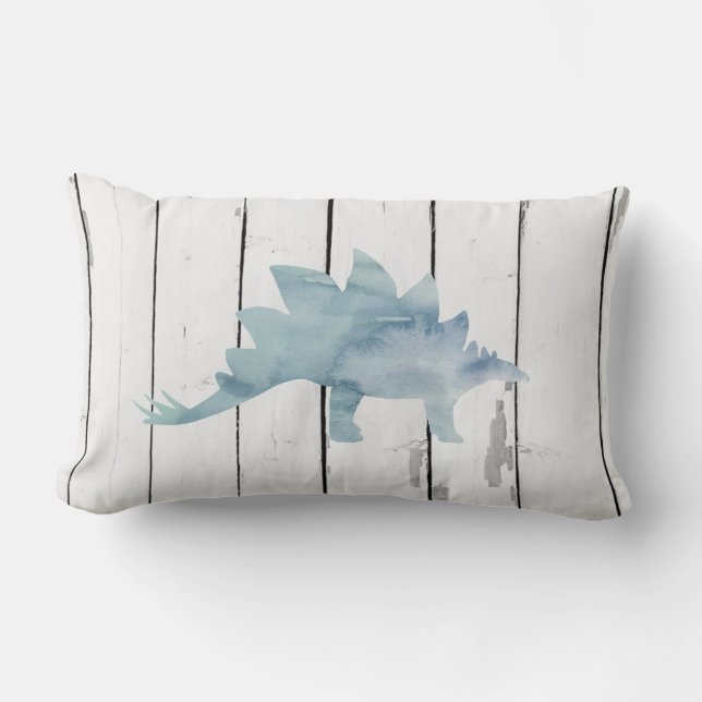 Coussin Rectangle Décor rustique bleu Stegosaurus Dinosaur (Recto)