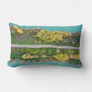 Coussin Rectangle Décor vert, marron et jaune