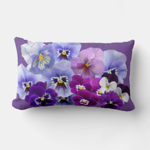 Coussin Rectangle Décoration de maison florale Pensée Violette