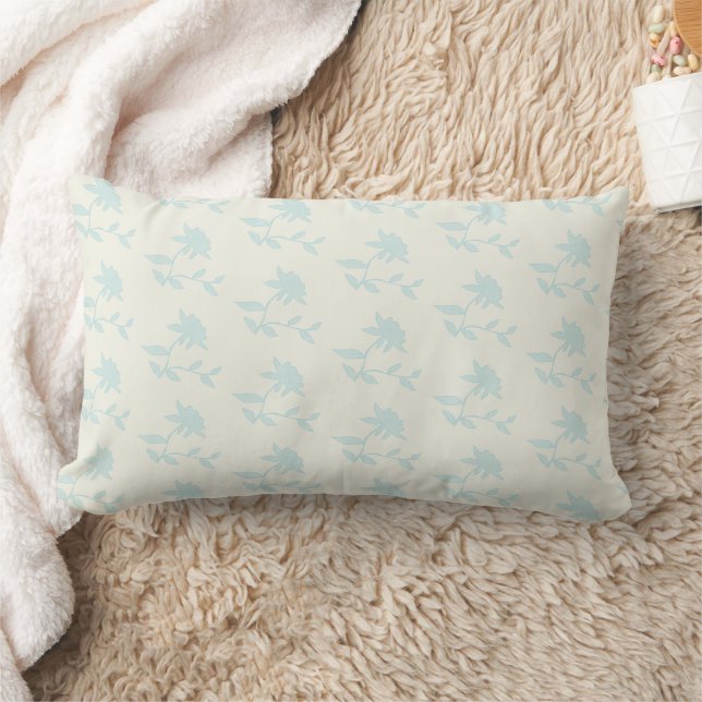 Coussin Rectangle Décoration de maison rustique bleu clair et crème (Couverture)